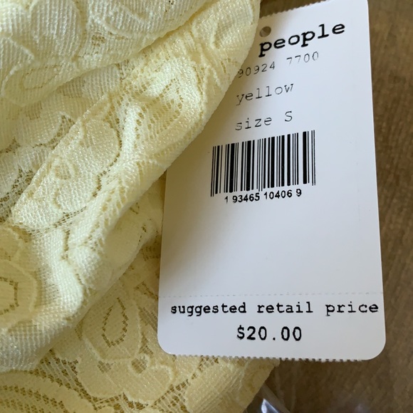 FREE PEOPLE INTIMATELY GALLOON LACE RACERBACK BRALETTE IN YELLOW SIZE SMALL - Picture 9 of 10